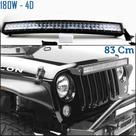 1 Barra Led 6000K Curvada para Jeep Wrangler Off-Road 83 CM Ajustable Luz Spot