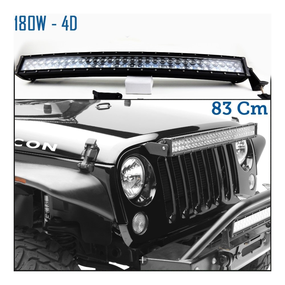 1 Barra Led 6000K Curvada para Jeep Wrangler Off-Road 83 CM Ajustable Luz Spot 1 Barra Led 6000K Curvada para Jeep Wrangler Off-Road 83 CM Ajustable Luz Spot