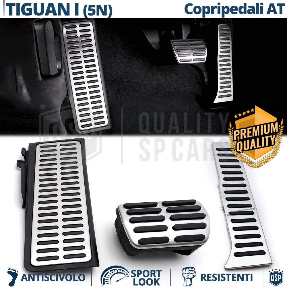CUBRE PEDALES Deportivos para VW Tiguan 5N Cambio AUTOMÁTICO | Pedales de Aluminio y Goma