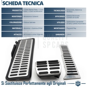 CUBRE PEDALES Deportivos para VW Passat CC Cambio AUTOMÁTICO | Pedales de Aluminio y Goma