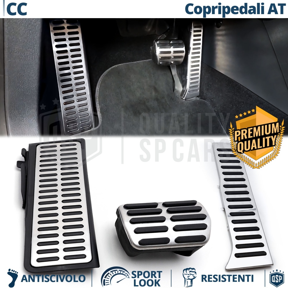 CUBRE PEDALES Deportivos para VW CC Cambio AUTOMÁTICO | Pedales de Aluminio y Goma