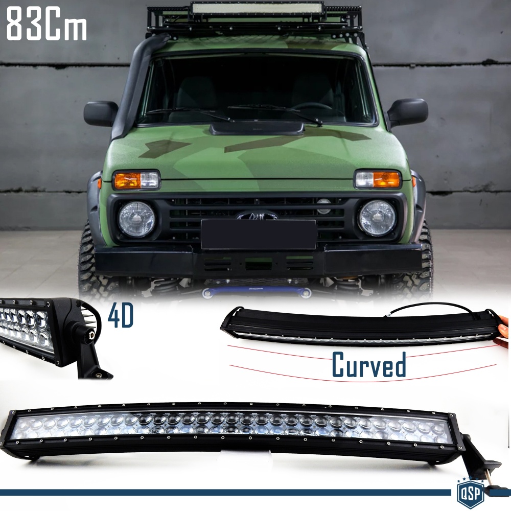 1 Barra Led 6000K Curvada para Lada Niva 4X4 Off-Road 83 CM Ajustable Luz Spot 1 Barra Led 6000K Curvada para Lada Niva 4X4 Off-Road 83 CM Ajustable Luz Spot