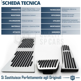 CUBRE PEDALES Deportivos para BMW Caja de Cambios Automática | Pedales de Aluminio y Goma Antideslizante