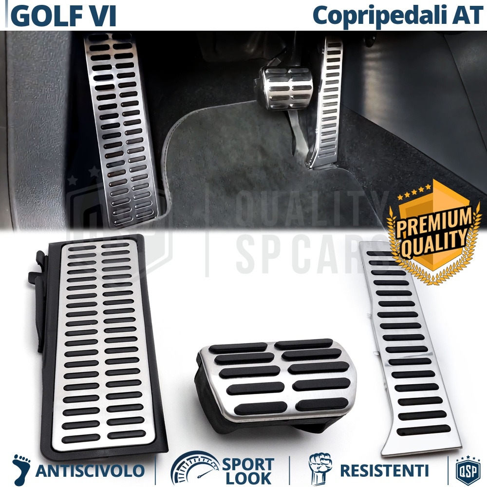 CUBRE PEDALES Deportivos para VW Golf 6 Cambio AUTOMÁTICO | Pedales de Aluminio y Goma