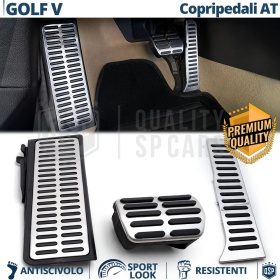 Sport PEDALKAPPEN für VW Golf 5 AUTOMATIKGETRIEBE | Pedalabdeckungen aus Aluminium und Gummi
