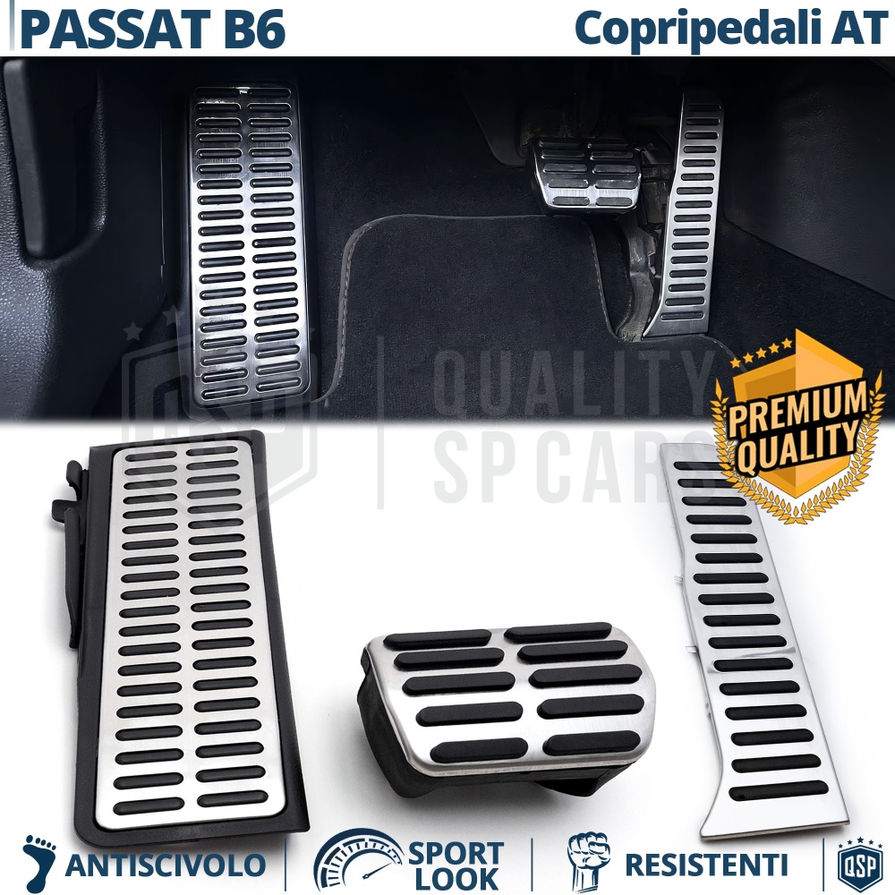 CUBRE PEDALES Deportivos para VW Passat B6 Cambio AUTOMÁTICO | Pedales de Aluminio y Goma
