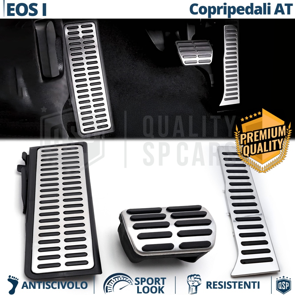 CUBRE PEDALES Deportivos para VW Eos Cambio AUTOMÁTICO | Pedales de Aluminio y Goma