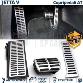 Car PEDAL Covers for VW Jetta A5 AUTOMATIC Transmission | Aluminum and Rubber Sports Pedals