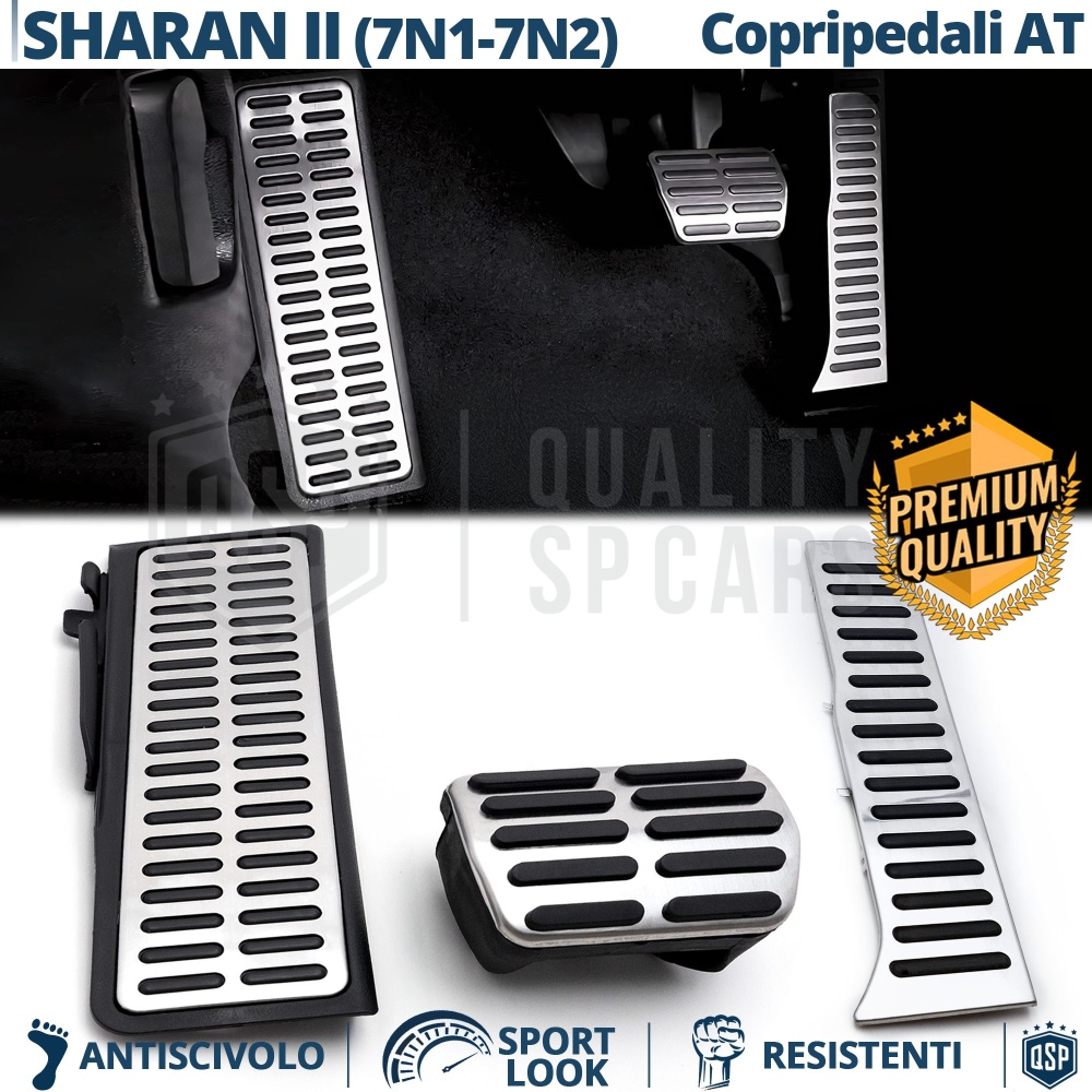 CUBRE PEDALES Deportivos para VW Sharan 7N Cambio AUTOMÁTICO | Pedales de Aluminio y Goma