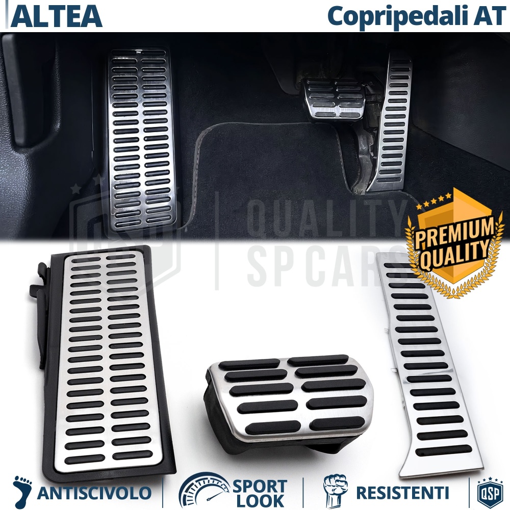 CUBRE PEDALES Deportivos para Seat Altea Cambio AUTOMÁTICO | Pedales de Aluminio y Goma