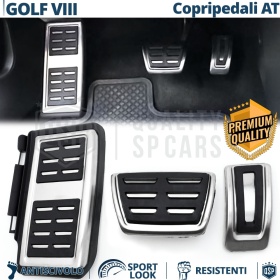 Car PEDAL Covers for VW Golf 8 AUTOMATIC Gearbox | Sports Pedals Aluminum and Non-slip Rubber
