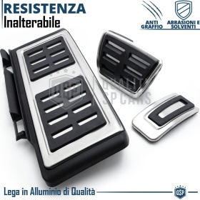 Car PEDAL Covers for VW T-Roc AUTOMATIC Gearbox | Sports Pedals Aluminum and Non-slip Rubber