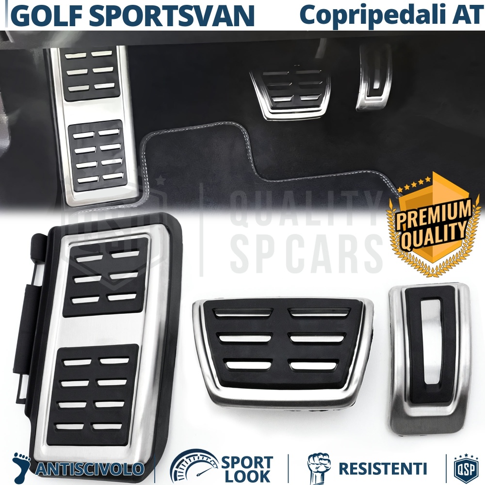 CUBRE PEDALES Deportivos para VW Golf Sportsvan Cambio AUTOMÁTICO | Pedales de Aluminio y Goma Antideslizante