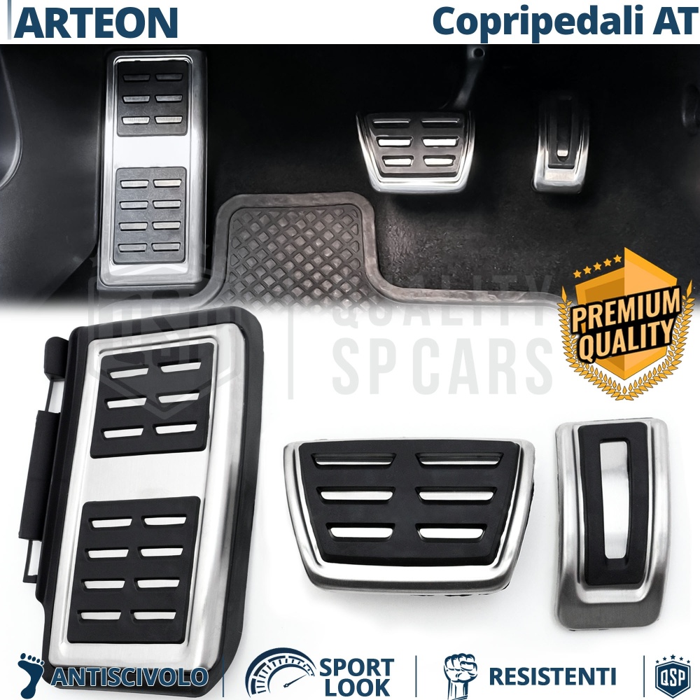 COUVRE PÉDALES Sport pour VW Arteon Transmission AUTOMATIQUE |  Aluminium et Caoutchouc