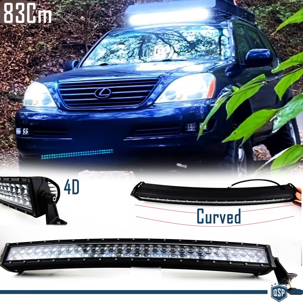 1 Barra Led 6000K Curvada para Lexus NX, RX SUV Off-Road 83 CM Ajustable Luz Spot 1 Barra Led 6000K Curvada para Lexus NX, RX SUV Off-Road 83 CM Ajustable Luz Spot