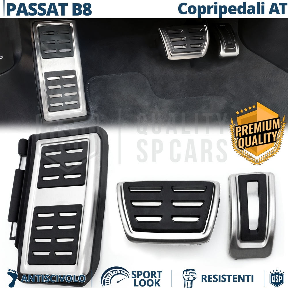 Car PEDAL Covers for VW Passat B8 AUTOMATIC Gearbox | Sports Pedals Aluminum and Non-slip Rubber