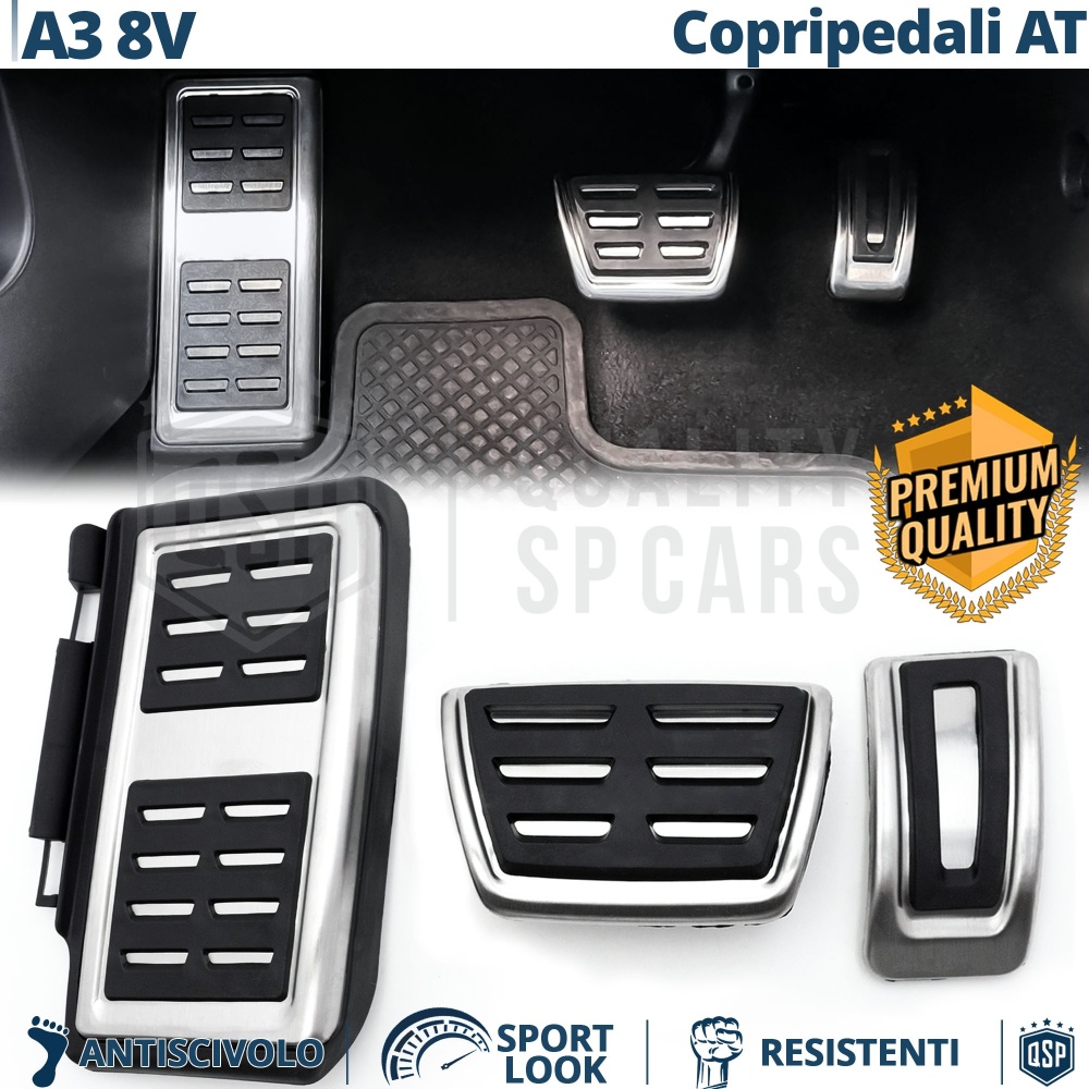 COUVRE PÉDALES Sport pour Audi A3 8V Transmission AUTOMATIQUE |  Aluminium et Caoutchouc
