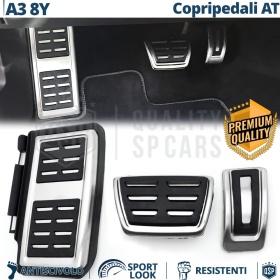 Car PEDAL Covers for Audi A3 8Y AUTOMATIC Gearbox | Sports Pedals Aluminum and Non-slip Rubber