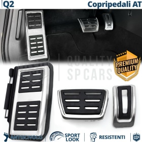 Car PEDAL Covers for Audi Q2 AUTOMATIC Gearbox | Sports Pedals Aluminum and Non-slip Rubber