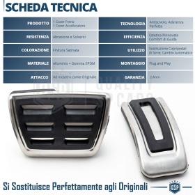 CUBRE PEDALES Deportivos para Audi e-tron Cambio AUTOMÁTICO | Pedales de Aluminio y Goma Antideslizante