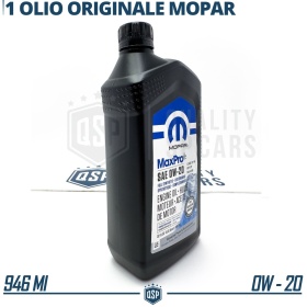 ACEITE DE MOTOR 0W-20 MOPAR ORIGINAL Sintético para Motores Gasolina e Híbridos | HECHO en EE.UU. | 946ml.