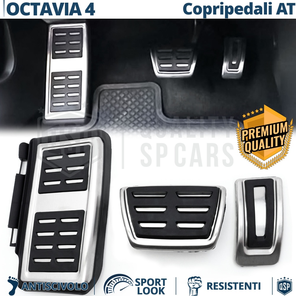 CUBRE PEDALES Deportivos para Skoda Octavia 4 Cambio AUTOMÁTICO | Pedales de Aluminio y Goma Antideslizante