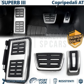 Sport PEDALKAPPEN für Skoda Superb 3 AUTOMATIKGETRIEBE | Pedalabdeckungen aus Aluminium und Gummi