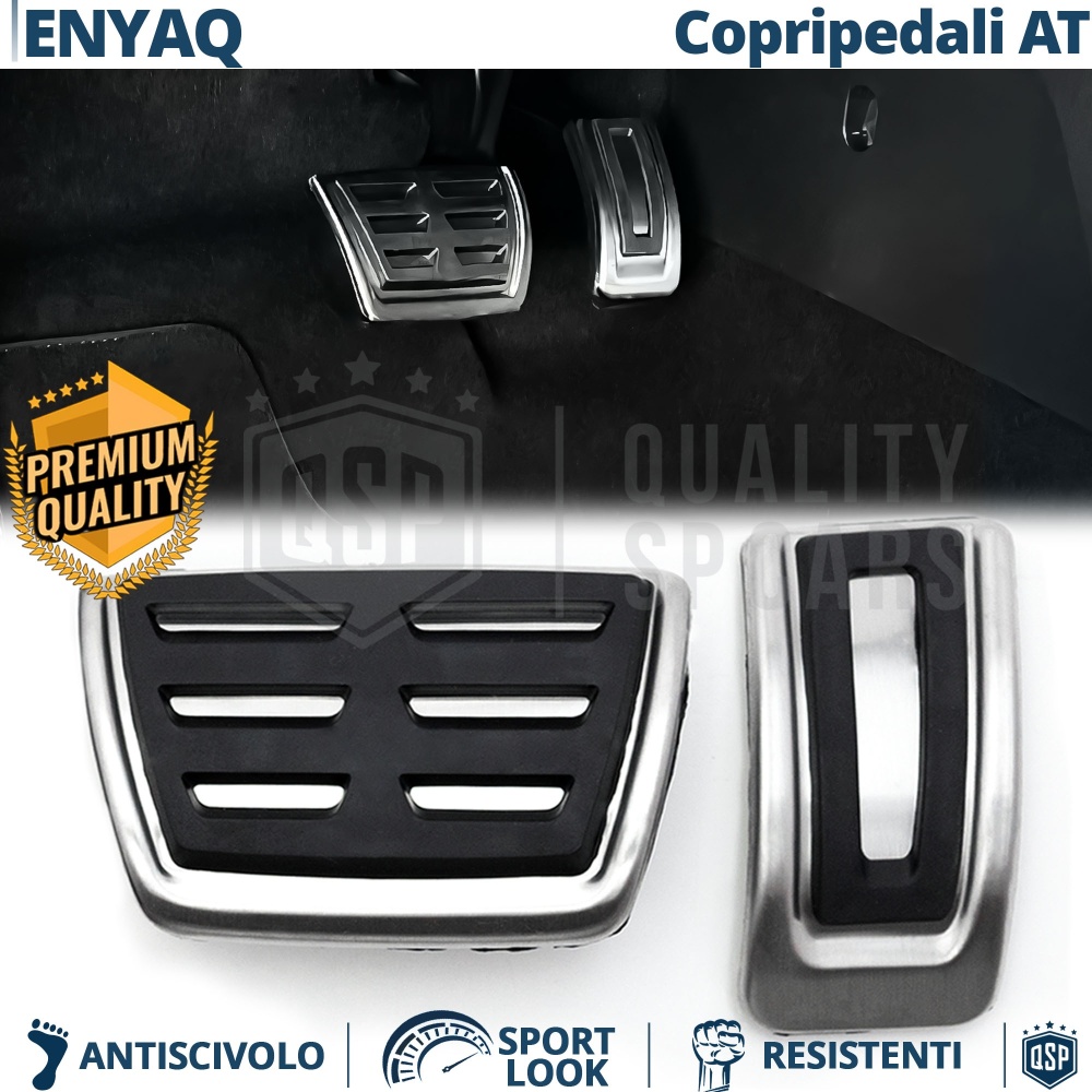 CUBRE PEDALES Deportivos para Skoda Enyaq Cambio AUTOMÁTICO | Pedales de Aluminio y Goma Antideslizante