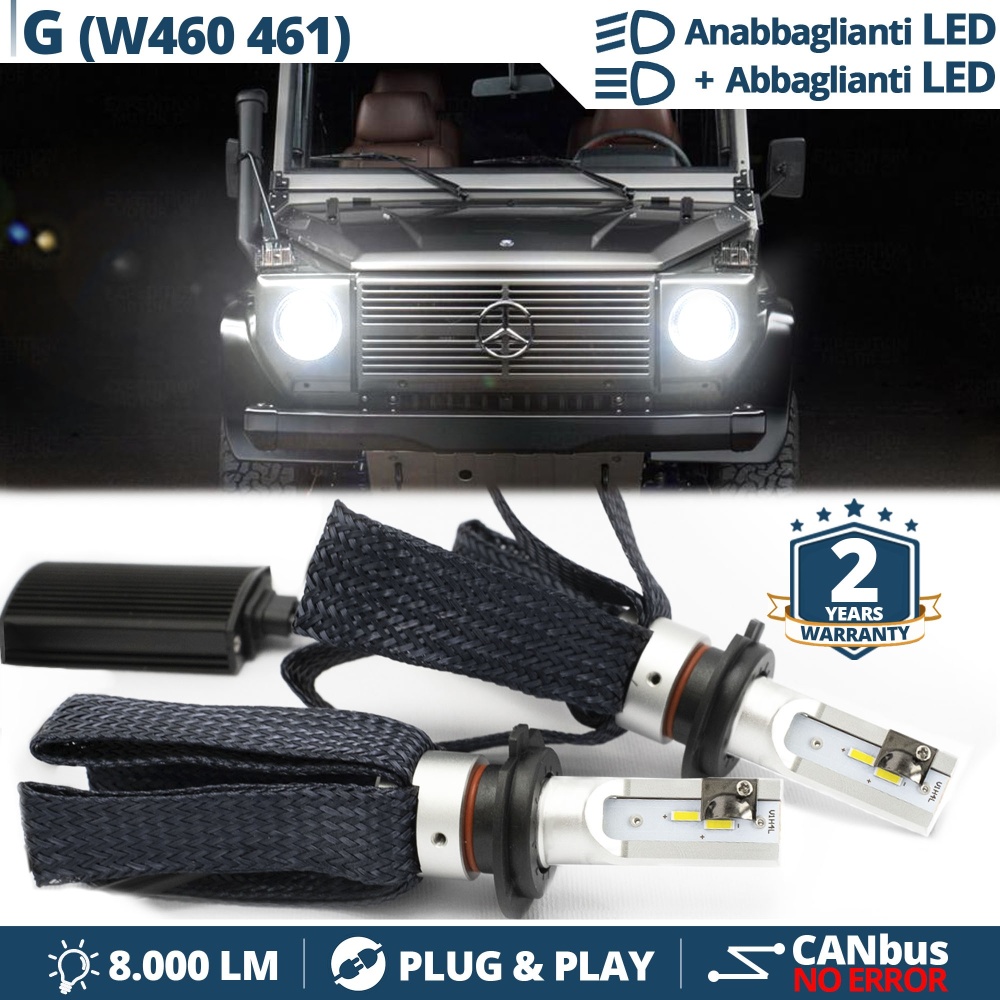 Kit LED H4 para MERCEDES CLASE G W460, W461 Luces de Cruce + Carretera | 6500K 8000LM CANbus