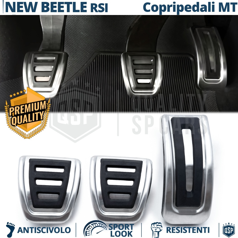 Car PEDAL Covers for VW New Beetle RSI MANUAL Transmission | Aluminum and Non-slip Rubber Sports Pedals Car PEDAL Covers for VW New Beetle RSI MANUAL Transmission | Aluminum and Non-slip Rubber Sports Pedals