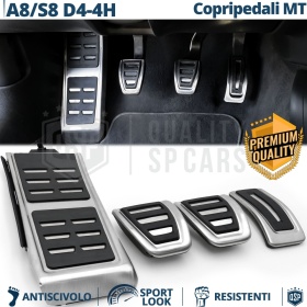 COUVRE PÉDALES Sport pour Audi A8 12-17 Transmission Manuelle | Aluminium et Caoutchouc Antidérapant