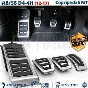 COUVRE PÉDALES Sport pour Audi A8 12-17 Transmission Manuelle | Aluminium et Caoutchouc Antidérapant