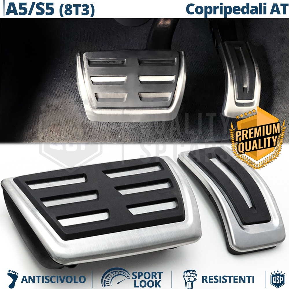 Car PEDAL Covers for Audi A5 8T3 AUTOMATIC Transmission | Sports Pedals Aluminum Non-slip Rubber Car PEDAL Covers for Audi A5 8T3 AUTOMATIC Transmission | Sports Pedals Aluminum Non-slip Rubber