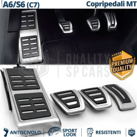 SET COPRIPEDALI Sportivi Per Audi A6 C7 MANUALI | Pedaliera Sportiva Alluminio e Gomma Antiscivolo