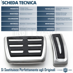 CUBRE PEDALES Deportivos para Audi A8 D4-4H Cambio AUTOMÁTICO | Pedales de Aluminio Goma