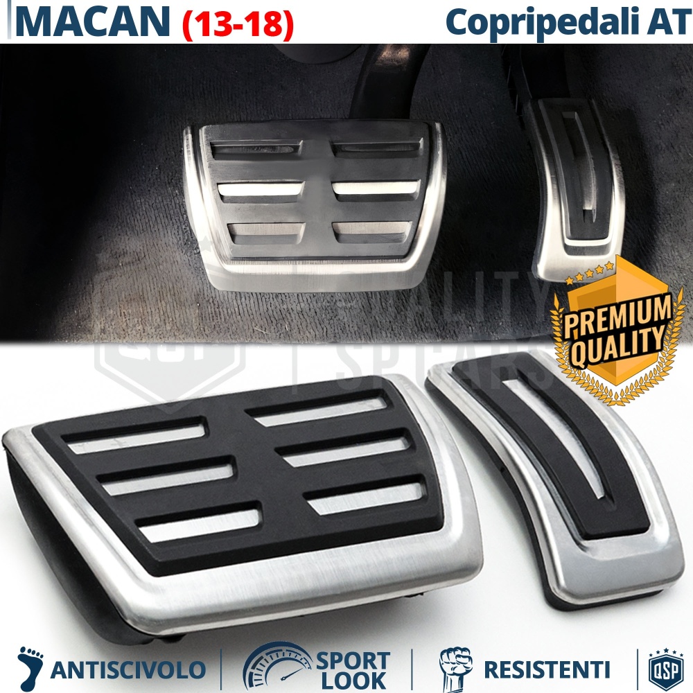 CUBRE PEDALES Deportivos para Porsche Macan 13-18 AUTOMÁTICO | Pedales de Aluminio Goma Antideslizante