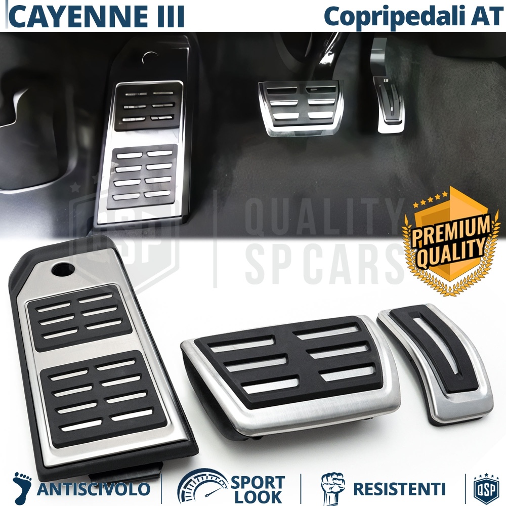 CUBRE PEDALES Deportivos para Porsche Cayenne 3 AUTOMÁTICO | Pedales de Aluminio Goma Antideslizante