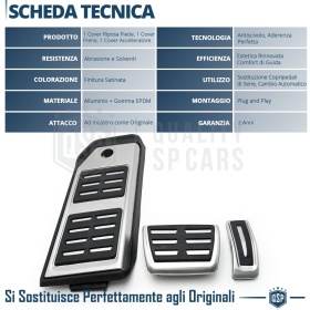 CUBRE PEDALES Deportivos para Porsche Cayenne 3 AUTOMÁTICO | Pedales de Aluminio Goma Antideslizante