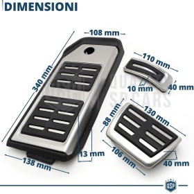 Sport PEDALKAPPEN für VW Touareg 3 AUTOMATIKGETRIEBE | Pedalabdeckungen aus Aluminium