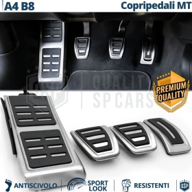 Car PEDAL Covers for Audi A4 B8 Manual Transmission | Aluminum and Non-slip Rubber Sports Pedals