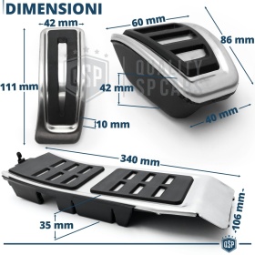 Car PEDAL Covers for Audi A4 B8 Manual Transmission | Aluminum and Non-slip Rubber Sports Pedals