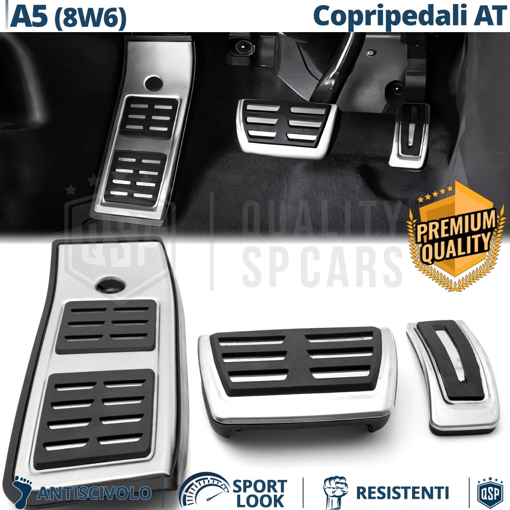 CUBRE PEDALES Deportivos para AUDI A5 8W6 Cambio AUTOMÁTICO | Pedales de Aluminio y Goma Antideslizante