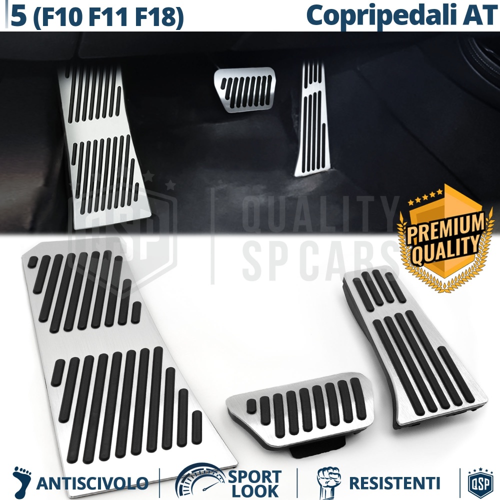 CUBRE PEDALES Deportivos para BMW Serie 5 F10 F11 F18 AUTOMÁTICO | Pedales de Aluminio y Goma Antideslizante CUBRE PEDALES Deportivos para BMW Serie 5 F10 F11 F18 AUTOMÁTICO | Pedales de Aluminio y Goma Antideslizante