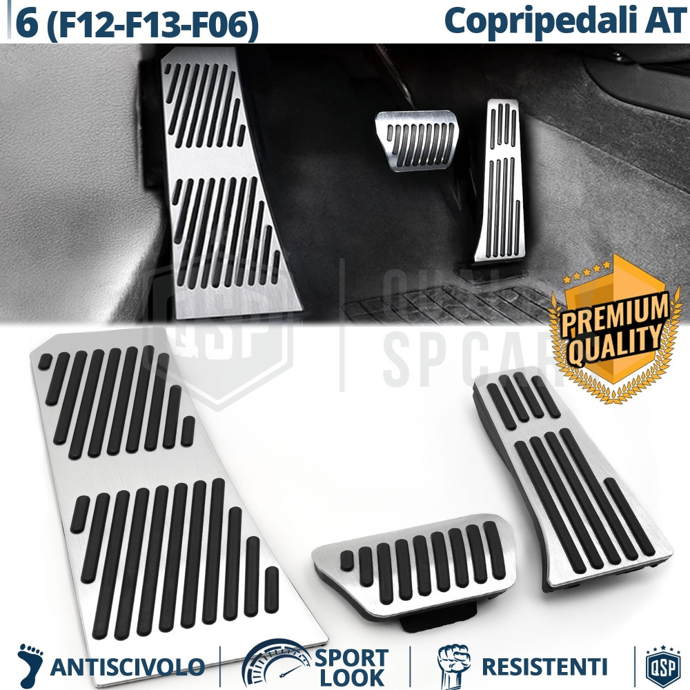 CUBRE PEDALES Deportivos para BMW Serie 6 F12 F13 F06 AUTOMÁTICO | Pedales de Aluminio y Goma Antideslizante