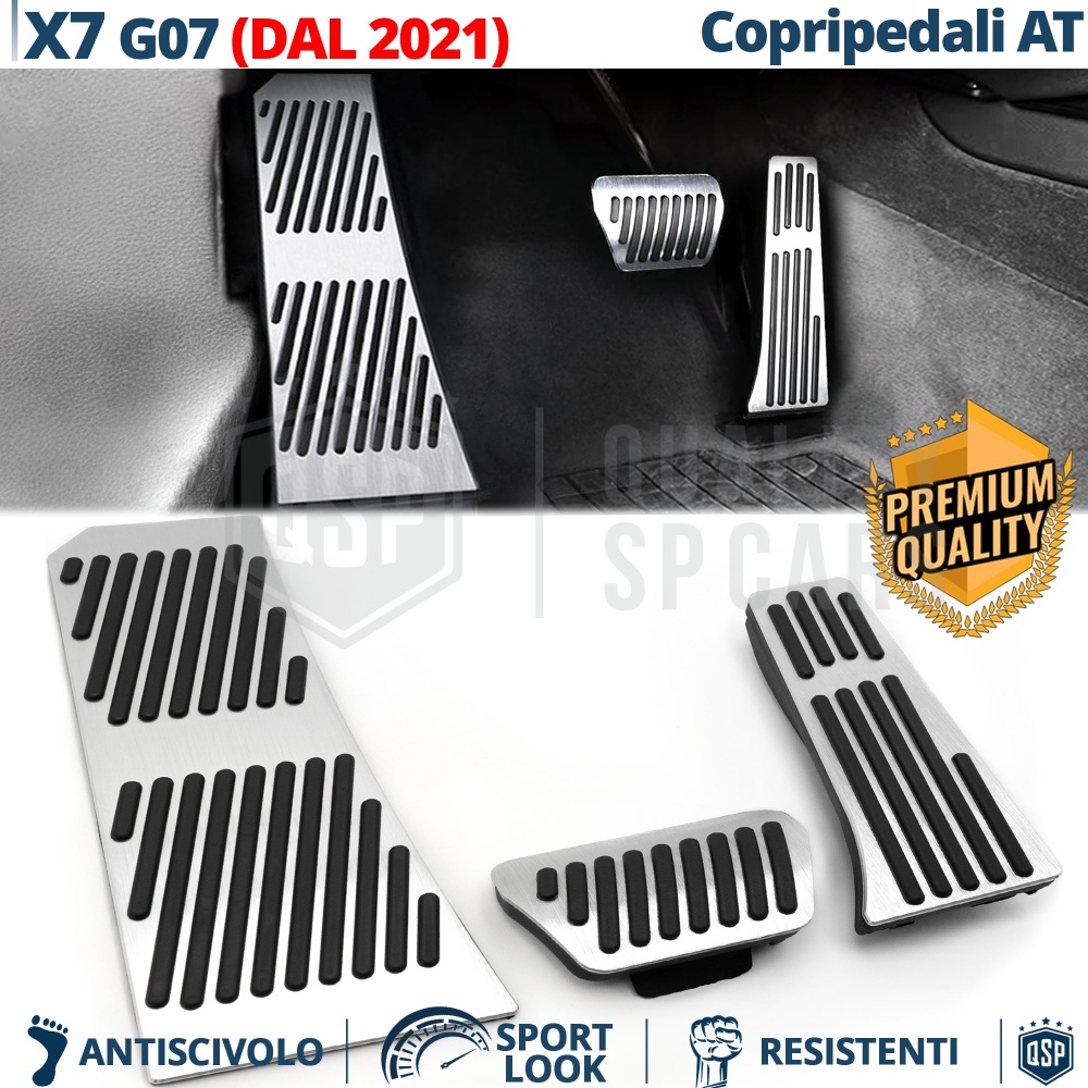 CUBRE PEDALES Deportivos para BMW X7 G07 desde 2022 AUTOMÁTICO | Pedales de Aluminio y Goma Antideslizante