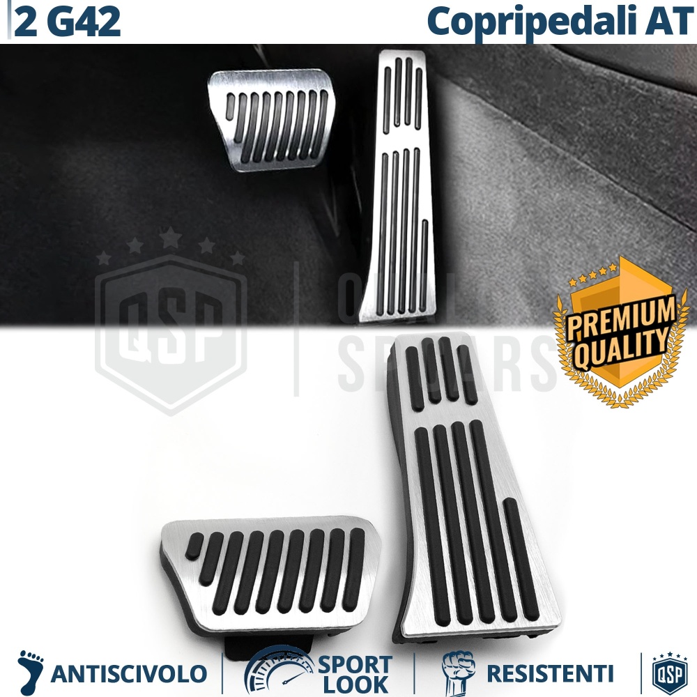 CUBRE PEDALES Deportivos para BMW Serie 2 G42 AUTOMÁTICO | Pedales de Aluminio y Goma Antideslizante