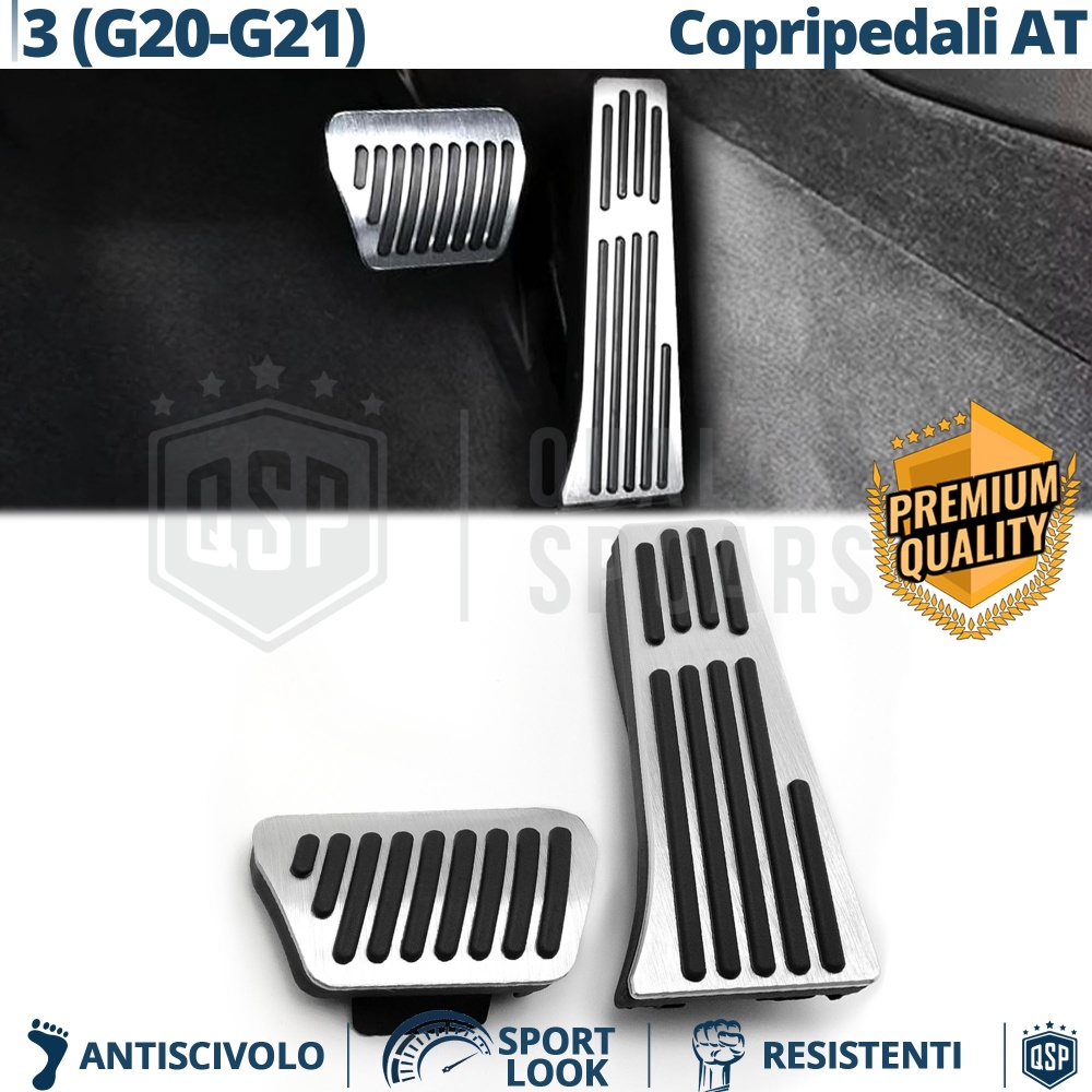 CUBRE PEDALES Deportivos para BMW Serie 3 G20 desde 2022 AUTOMÁTICO | Pedales de Aluminio y Goma Antideslizante