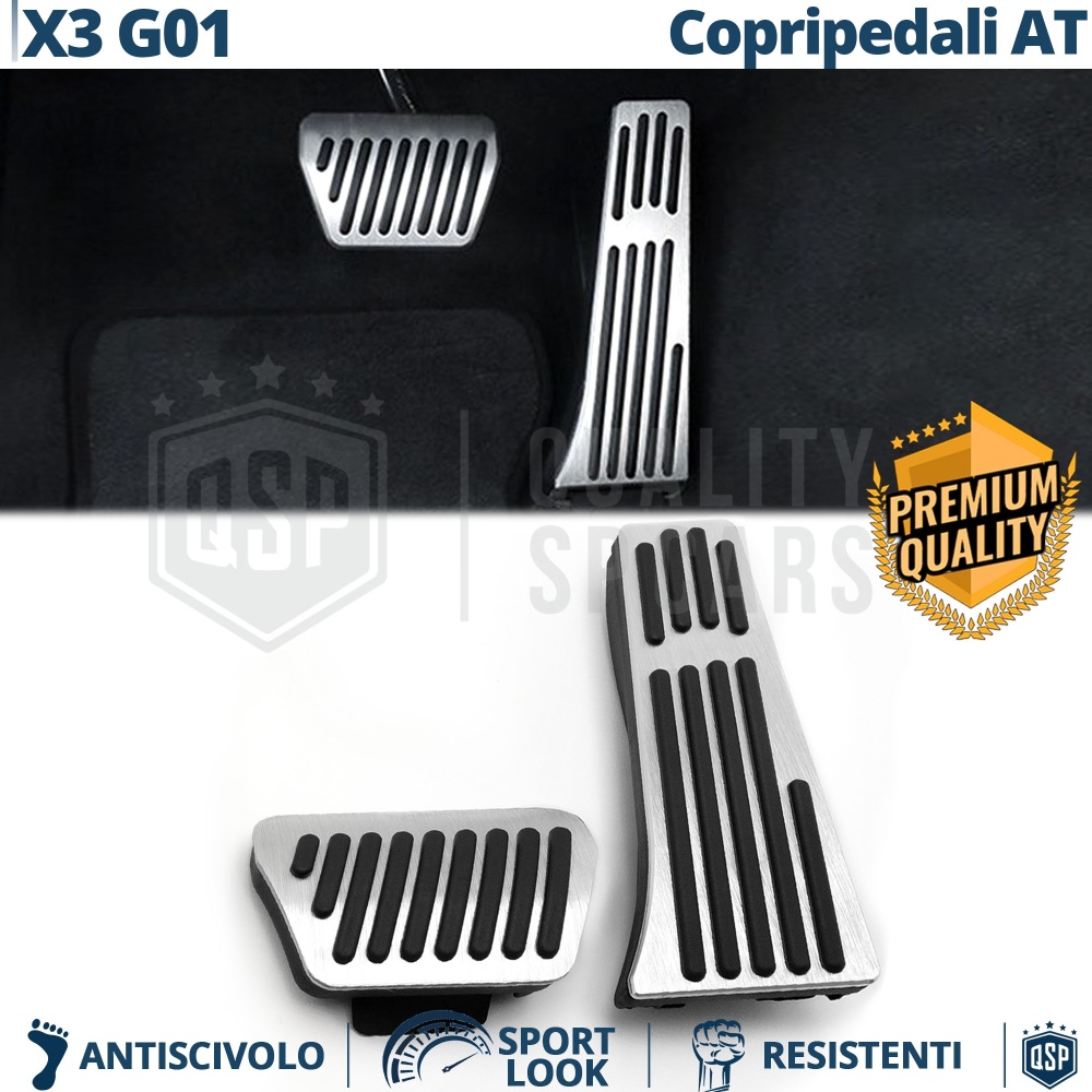 COPRIPEDALI Sportivi Per BMW X3 G01 da 2021 Cambio AUTOMATICO | Pedaliere Sportive Alluminio
