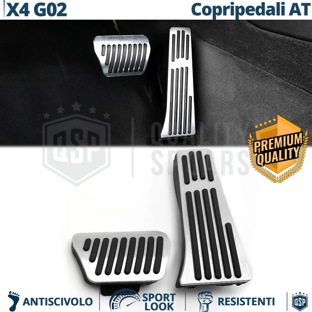 CUBRE PEDALES Deportivos para BMW X4 G02 desde 2021 AUTOMÁTICO | Pedales de Aluminio y Goma Antideslizante