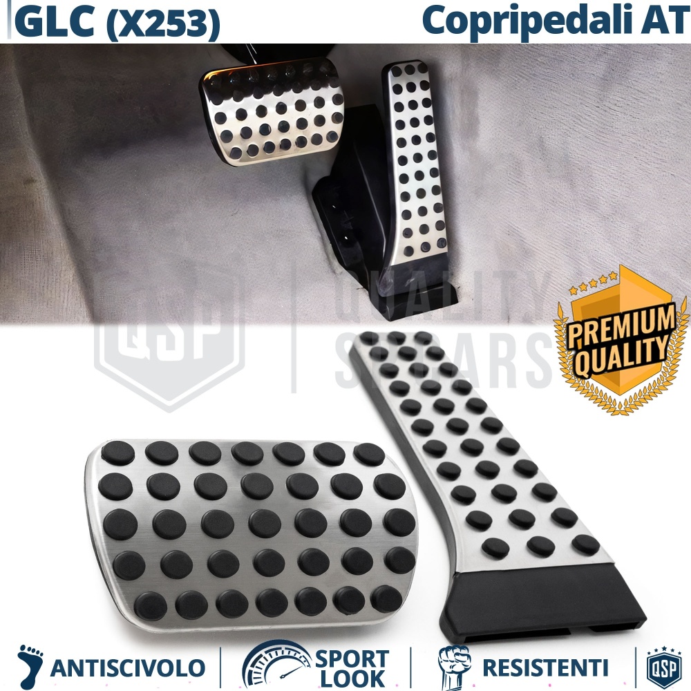 CUBRE PEDALES AMG para Mercedes GLC X253 Caja de Cambios Automática | Pedales Aluminio y Goma Antideslizante